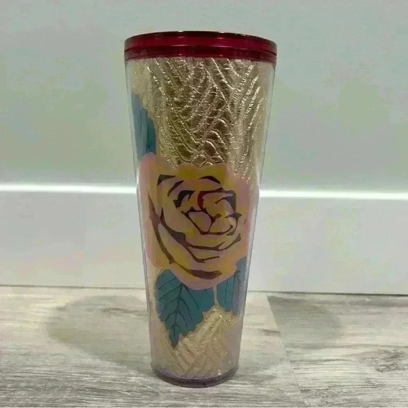 Starbucks Fall 2020 Rose Gold Quilted 24oz Venti Tumbler Cup With Lid - Picture 1 of 7